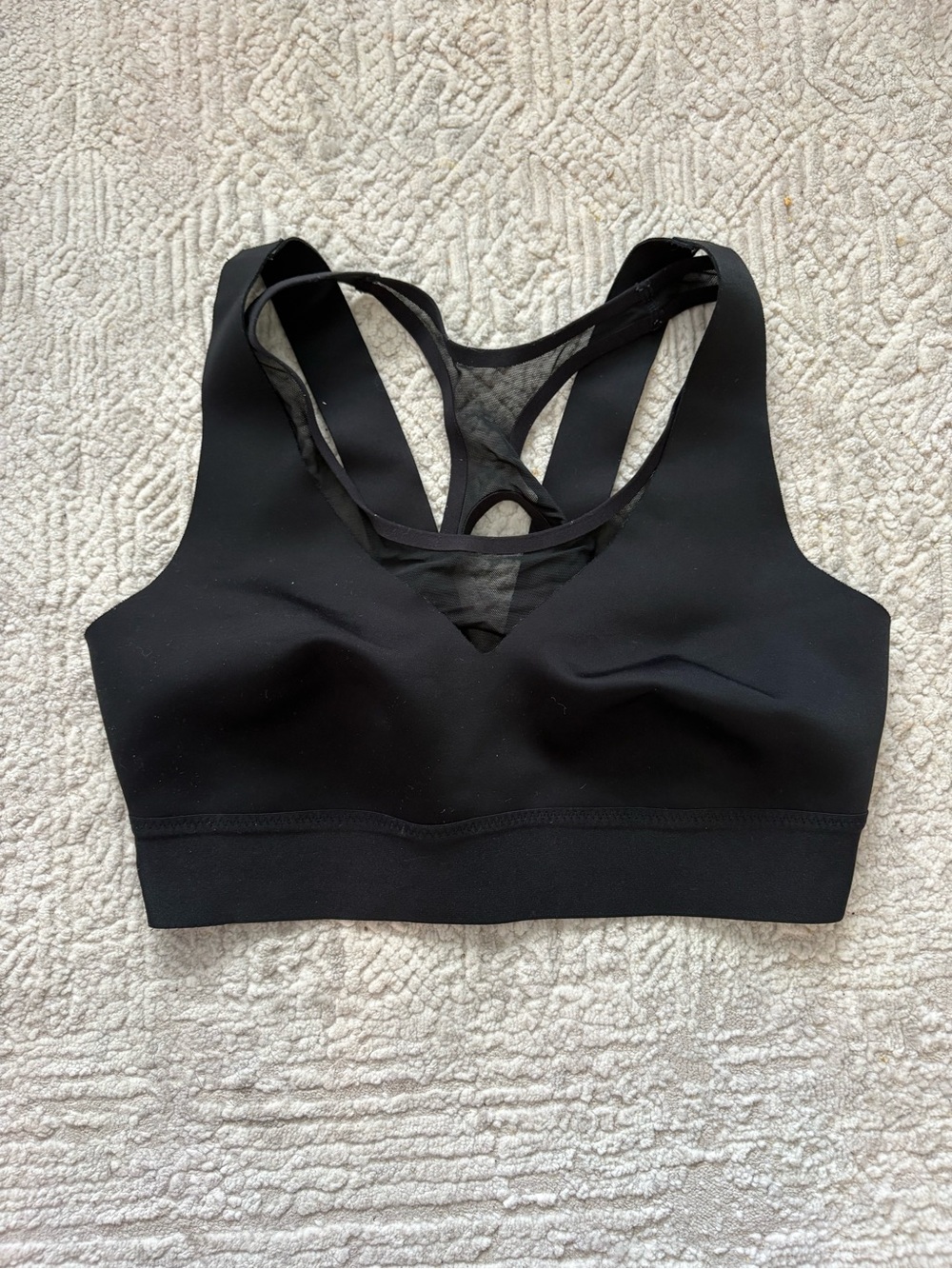 Athleta Black Strappy Racerback Wireless Sports Bra